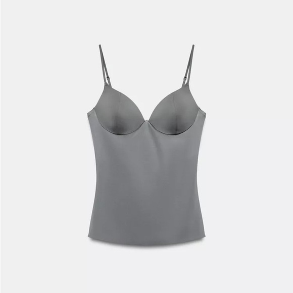 Zara Tops - Zara Silver Sculpted Camisole